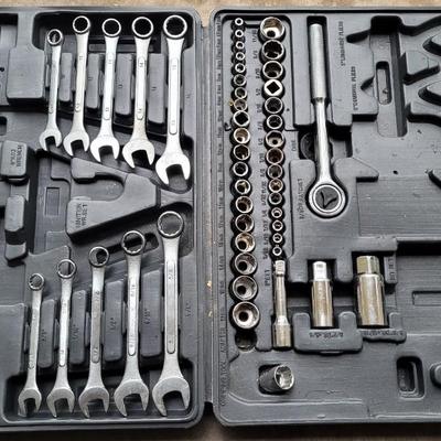 Allied Wrenches and Sockets Set in Black Case with a Storage Compartment