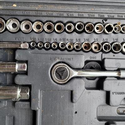 Allied Wrenches and Sockets Set in Black Case with a Storage Compartment