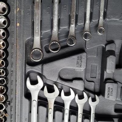 Allied Wrenches and Sockets Set in Black Case with a Storage Compartment