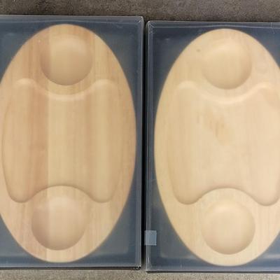 (2) Wood Charcuterie Boards with Appetizer Forks