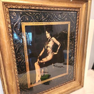 Lot #181  Vintage "Naughty Girl" Photo in Antique Frame