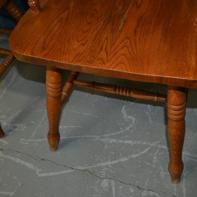LOT 10. PAIR OF OAK WINDSOR DINING ARM CHAIRS