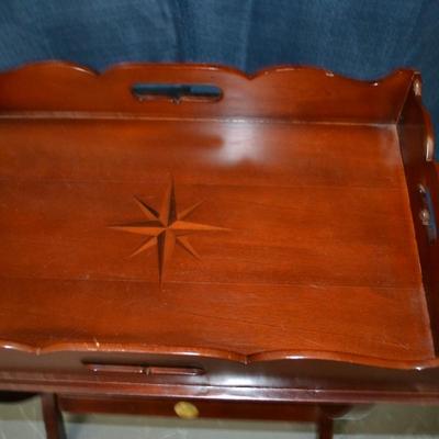 LOT 11.  WOOD BUTLER'S TRAY AND STAND