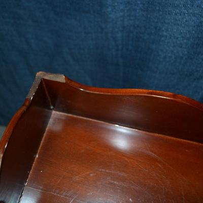 LOT 11.  WOOD BUTLER'S TRAY AND STAND