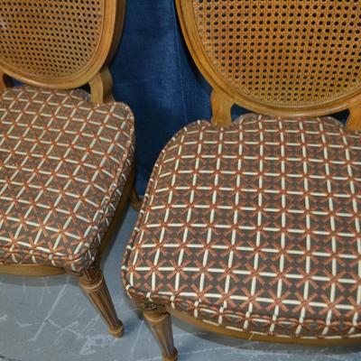 LOT 15. PAIR OF THOMASVILLE FURNITURE BELVEDERE COLLECTION ITALIAN PROVINCIAL CANE BACK DINING CHAIRS