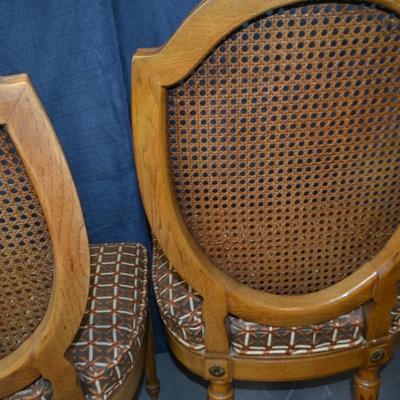 LOT 15. PAIR OF THOMASVILLE FURNITURE BELVEDERE COLLECTION ITALIAN PROVINCIAL CANE BACK DINING CHAIRS