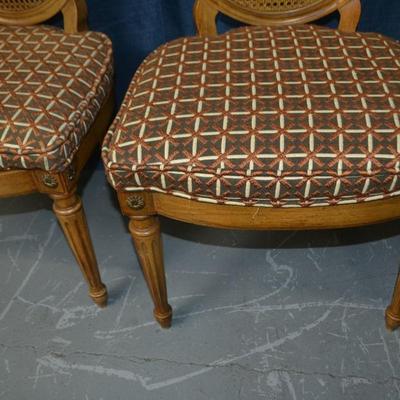LOT 15. PAIR OF THOMASVILLE FURNITURE BELVEDERE COLLECTION ITALIAN PROVINCIAL CANE BACK DINING CHAIRS