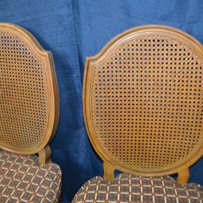 LOT 15. PAIR OF THOMASVILLE FURNITURE BELVEDERE COLLECTION ITALIAN PROVINCIAL CANE BACK DINING CHAIRS