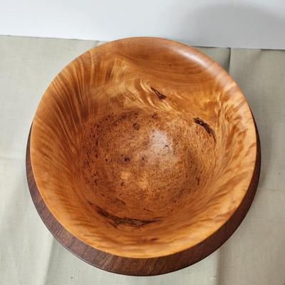 Hand carved Maple Wood bowl signed Carl Kuehn