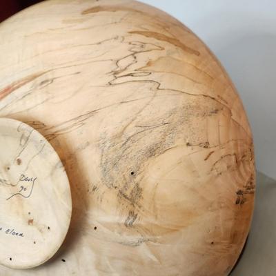 Hand carved Box Elder Wood Bowl signed