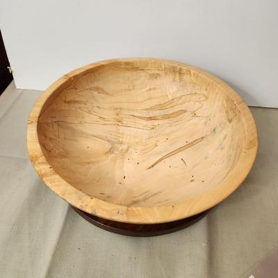 Hand carved Box Elder Wood Bowl signed