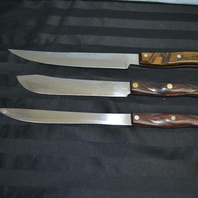 LOT 22. KITCHEN KNIVES TWO CUTCO & ONE ECKO