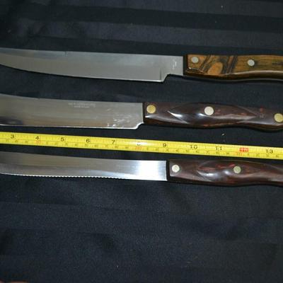 LOT 22. KITCHEN KNIVES TWO CUTCO & ONE ECKO