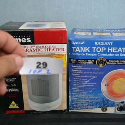 LOT 29. TWO HEATERS. ONE INDOOR AND ONE OUTDOOR HEATER
