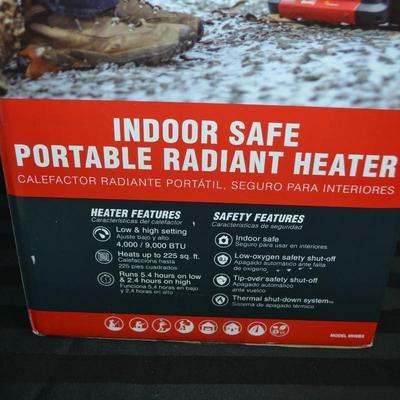 LOT 28. PORTABLE BUDDY. MR HEATER INDOOR SAFE RADIANT HEATER