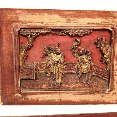 Lot #187 Group of 4 Antique Chinese Temple Carvings