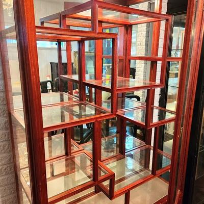 Lot #190 Asian Style LIghted Curio Cabinet