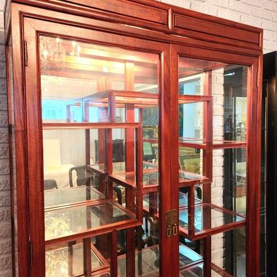 Lot #190 Asian Style LIghted Curio Cabinet