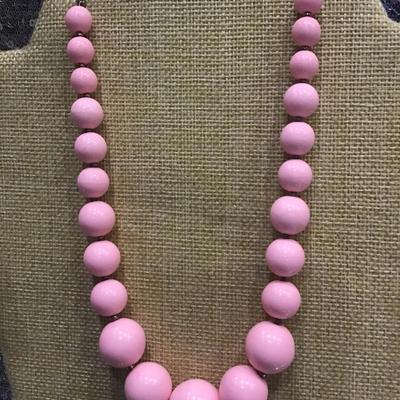 CR Bubble Gum Pink Beaded Necklace