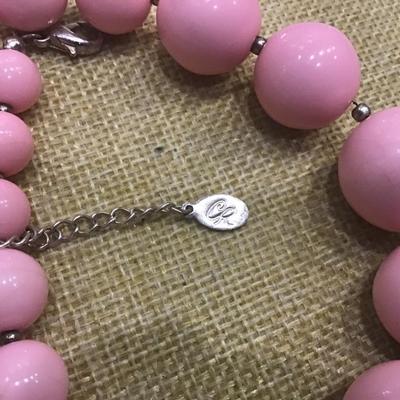 CR Bubble Gum Pink Beaded Necklace
