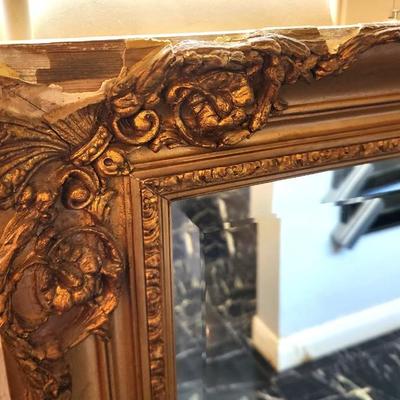 Lot #202 Large Wall Mirror in Gold Frame