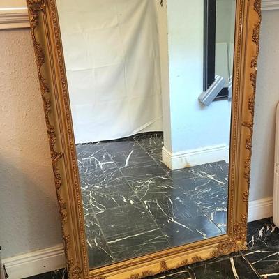 Lot #202 Large Wall Mirror in Gold Frame