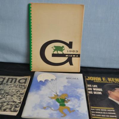 LOT 49. VINTAGE GROSSMONT COLLEGE YEAR BOOKS AND JFK MAGAZINE