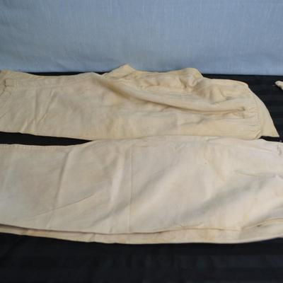 LOT 53. TWO ANTIQUE PANTS AND ONE DRESS