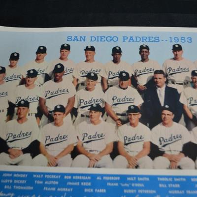 LOT 61. 1953 PADRES TEAM PICTURE