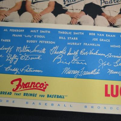 LOT 61. 1953 PADRES TEAM PICTURE