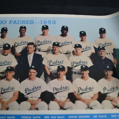 LOT 61. 1953 PADRES TEAM PICTURE