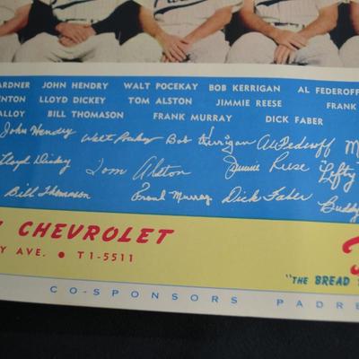 LOT 61. 1953 PADRES TEAM PICTURE