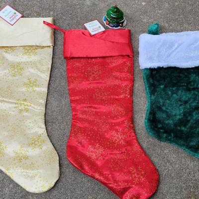 Christmas Stockings and Christmas Tree Ceramic Trinket Box