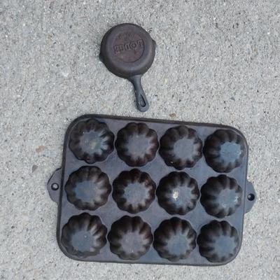 CASTIRON TURK HEAD PAN AND SMALL LODGE SKILLET