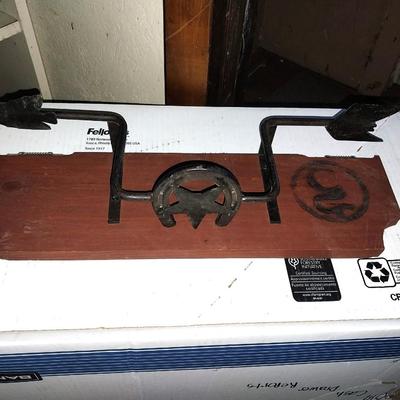 TWO WOODEN WESTERN SHELVES