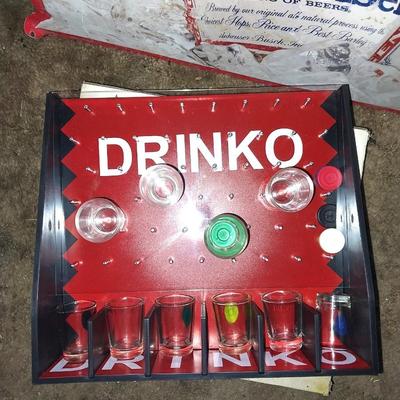 HERRADURA TEQUILA MIRROR -TIN BUDWEISER SIGN AND DRINKING SHOT GAME