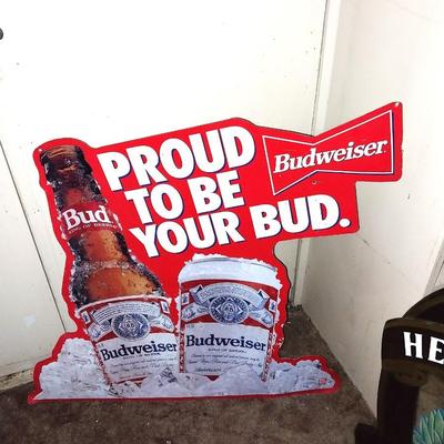 HERRADURA TEQUILA MIRROR -TIN BUDWEISER SIGN AND DRINKING SHOT GAME