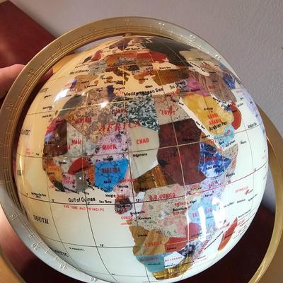 Gemstone World Globe in Gimbal Desktop Stand (LR-JS)