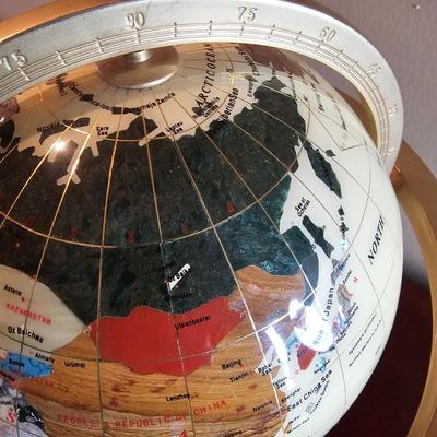 Gemstone World Globe in Gimbal Desktop Stand (LR-JS)