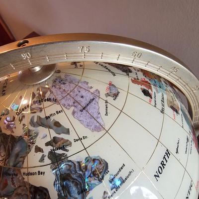 Gemstone World Globe in Gimbal Desktop Stand (LR-JS)