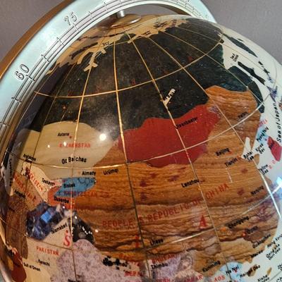 Gemstone World Globe in Gimbal Desktop Stand (LR-JS)