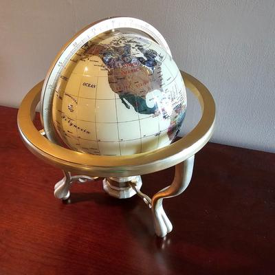 Gemstone World Globe in Gimbal Desktop Stand (LR-JS)
