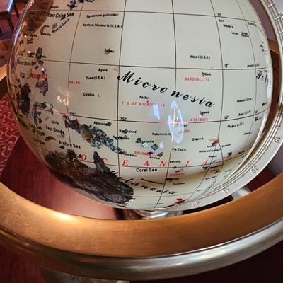 Gemstone World Globe in Gimbal Desktop Stand (LR-JS)