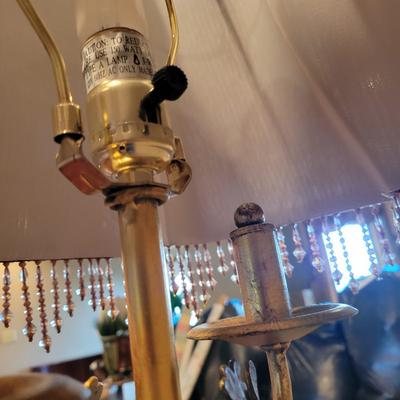 Decorative Metal Lamp with Beaded Fringe Shade (LR-DW)