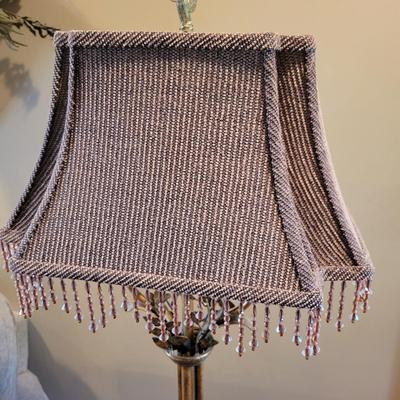 Decorative Metal Lamp with Beaded Fringe Shade (LR-DW)