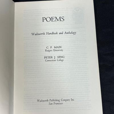 1961 POEMS Wadsworth Handbook and Anthology Student Reference School Book
