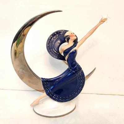 Lot #207  1987 Franklin Mint Art Deco Piece - ""Moonlight in Platinum"