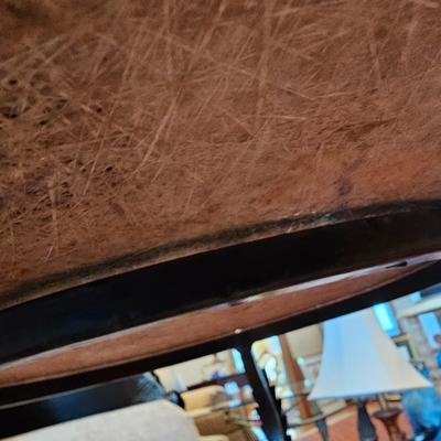 Round Marble Like Table w/Cast Iron Base.  (LR-JS)