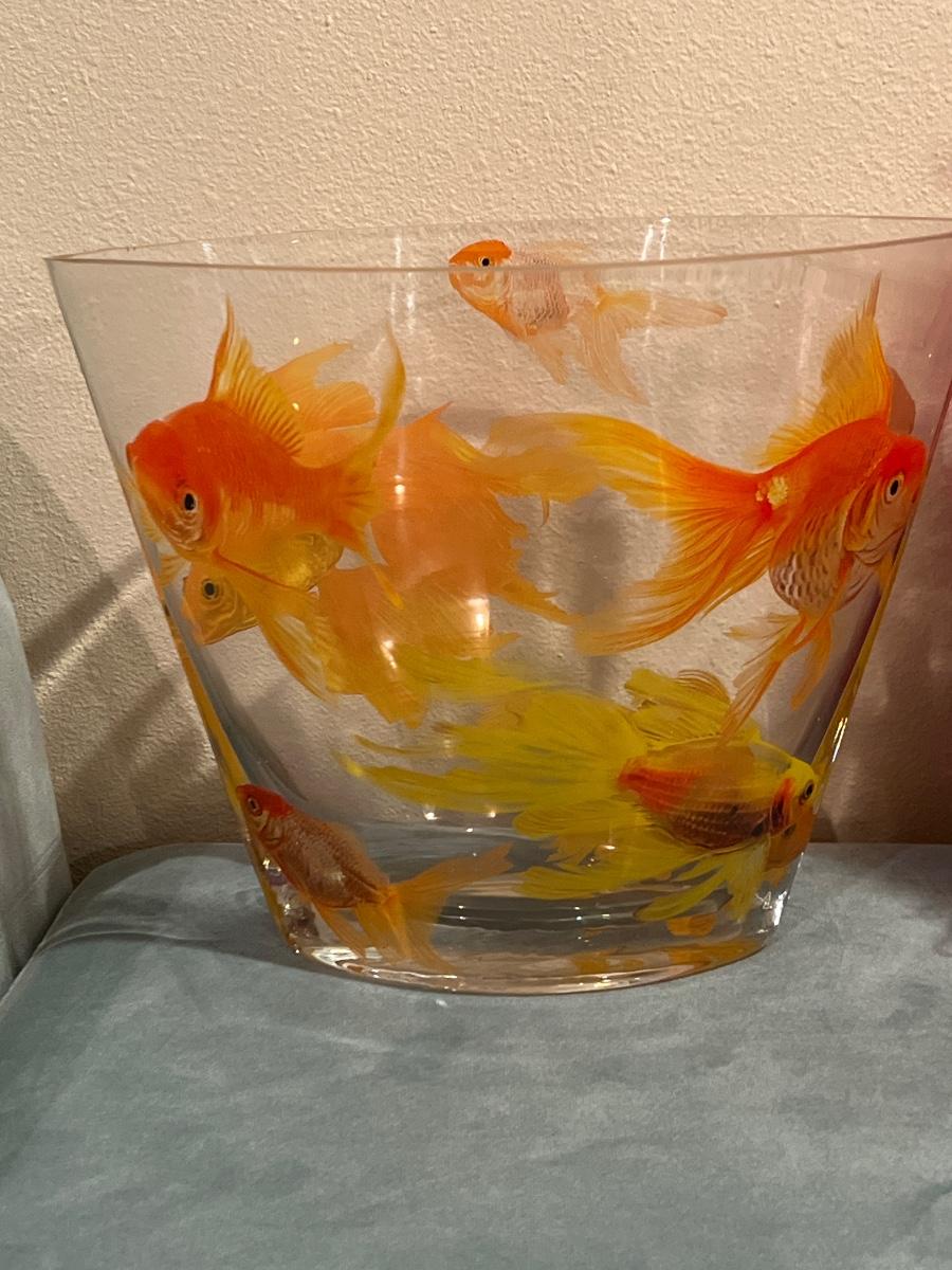 Glass goldfish vase decorative glass