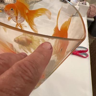 Glass goldfish vase decorative glass